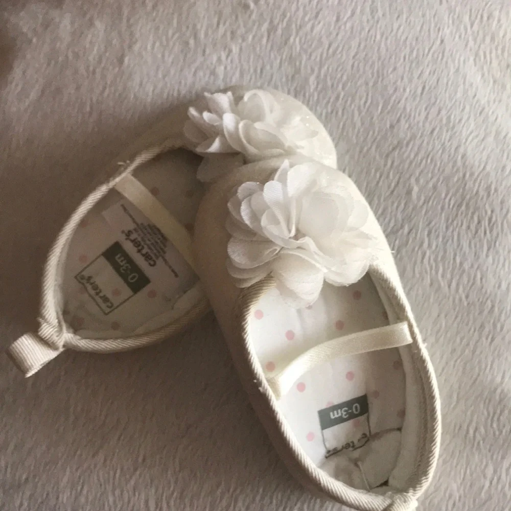 Adorable Baby Girl Shimmer Sparkle flower shoes